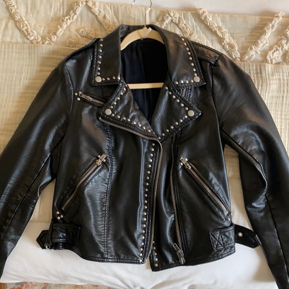 Free People Vegan Studded leather jacket